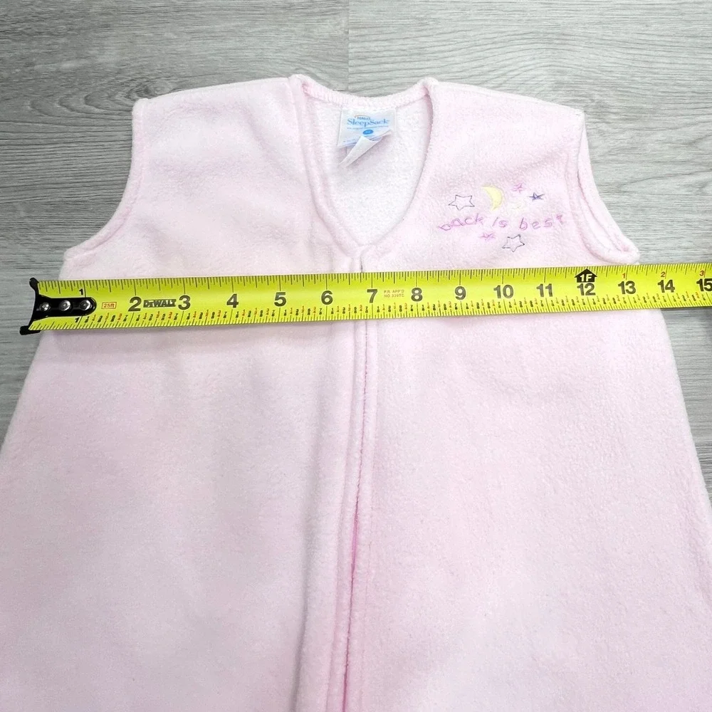 Halo SleepSack Pink Fleece Wearable Blanket Medium 6-12 Months Back Is Best Moon